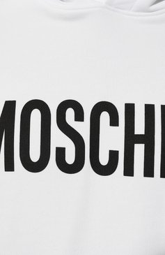 Мужской хлопковое худи MOSCHINO белого цвета, арт. 231ZZA1706/228 | Фото 5 (Принт: С принтом; Мужское Кросс-КТ: Худи-одежда; Материал сплава: Проставлено; Материал внешний: Хлопок; Стили: Спорт-шик; Драгоценные камни: Проставлено)