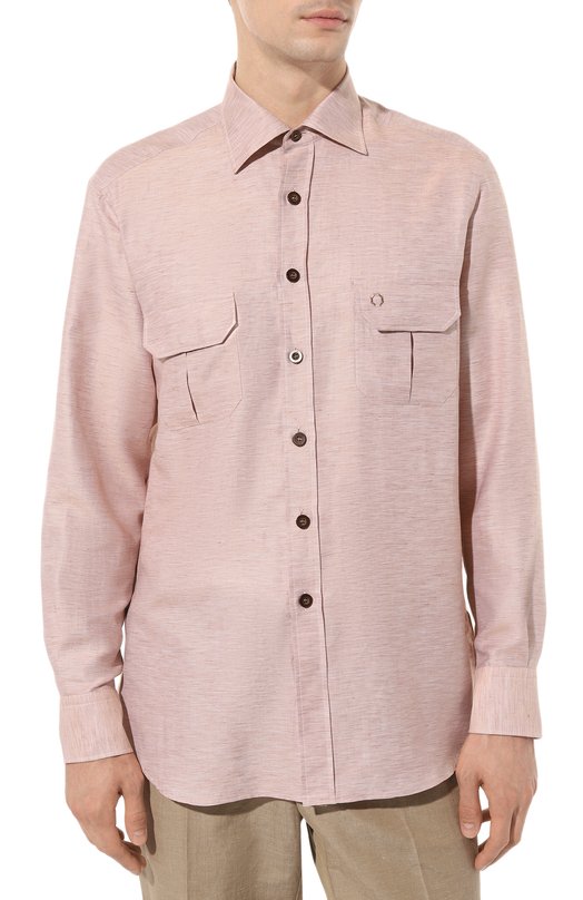 Рубашка из хлопка и шелка Stefano Ricci SP006289/R2150 Бежевый  SP006289/R2150 Фото 3