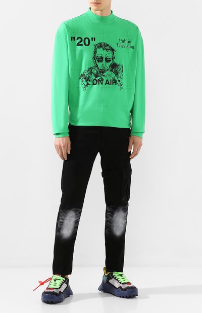 Хлопковый лонгслив OFF-WHITE, арт. 0MAB032F191850184010, фото 2