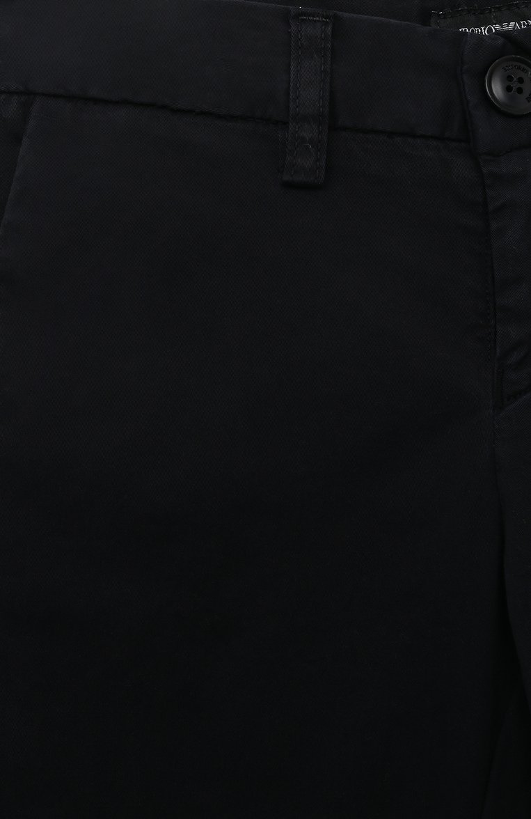 Детские хлопковые брюки EMPORIO ARMANI темно-синего цвета, арт. 8N4P60/4N6YZ | Фото 3 (Материал внешний: Хлопок; Нос: Не проставлено; Случай: Повседневный; Ростовка одежда: 16 лет | 164 см, 5 лет | 110 см, 8 лет | 128 см, 6 лет | 116 см, 7 лет | 122 см, 4 года | 104 см, 13 - 15 лет | 158 см, 10 - 11 лет | 140 - 146см)