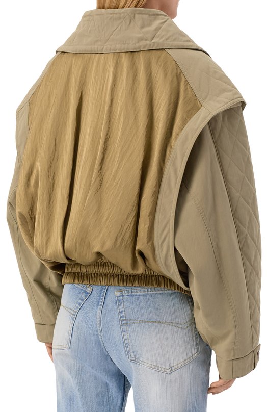 Хлопковый бомбер Balmain GF0TFA90/MI36 Хаки  GF0TFA90/MI36 Фото 4