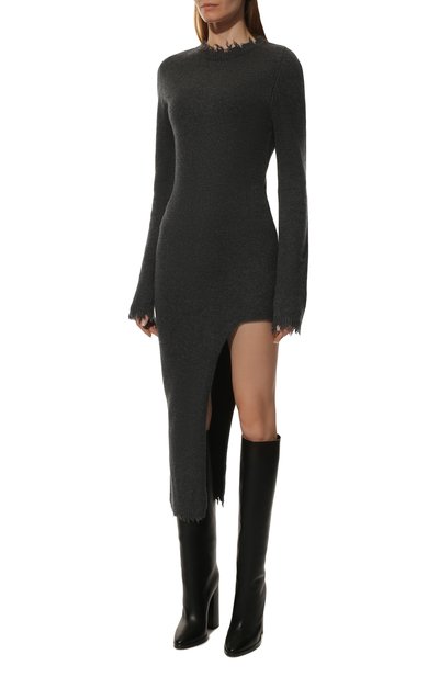 Платье из шерсти и кашемира ADDICTED темно-серого цвета по цене 43650 руб., арт. MK914, фото 3 Платье из шерсти и кашемира ADDICTED, арт. MK914, фото 3