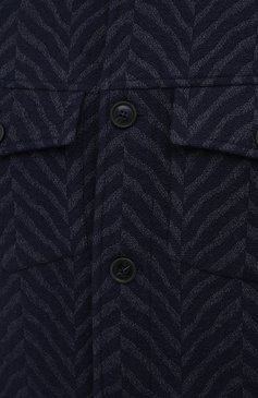 Мужская шерстяная куртка GIORGIO ARMANI темно-синего цвета, арт. 1WG0B065/T02S1 | Фото 5 (Длина (верхняя одежда): Короткие; Мужское Кросс-КТ: шерсть и кашемир; Материал внешний: Шерсть; Материал подклада: Синтетический материал; Стили: Кэжуэл; Кросс-КТ: Куртка; Рукава: Длинные; Драгоценные камни: Проставлено; Материал сплава: Проставлено)