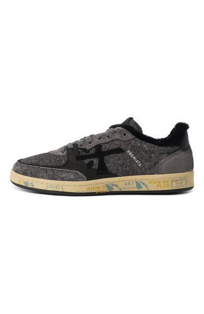 Замшевые кеды bskt clay-d PREMIATA серого цвета по цене 37550 руб., арт. BSKTCLAD/VAR 8713M, фото 4 Замшевые кеды bskt clay-d PREMIATA, арт. BSKTCLAD/VAR 8713M, фото 4