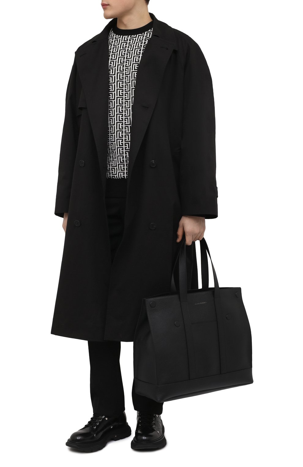 Кожаная сумка-шопер de manta ALEXANDER MCQUEEN, арт. 683113/1AAE0, фото 3