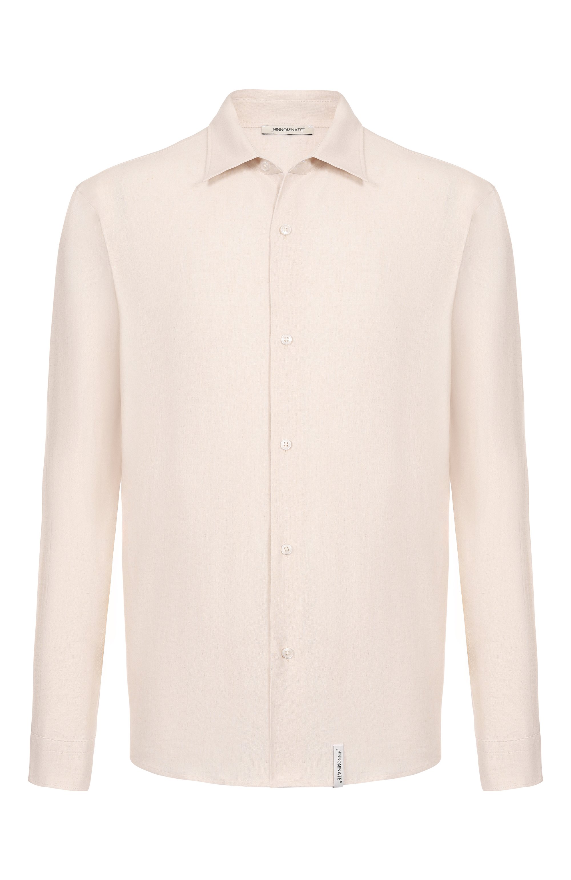 Рубашка изо льна и вискозы HINNOMINATE бежевого цвета по цене 17550 руб., арт. HMABM01347, фото 1 Рубашка изо льна и вискозы HINNOMINATE, арт. HMABM01347, фото 1