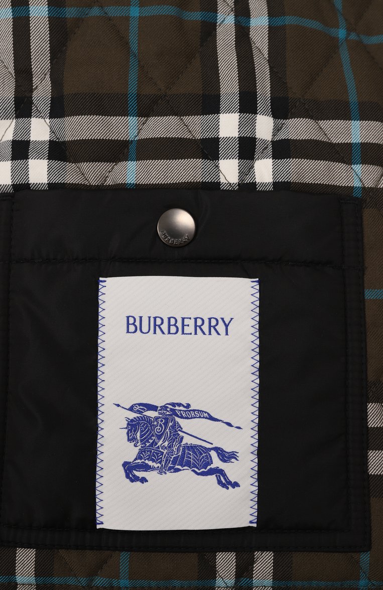Женская куртка BURBERRY черного цвета, арт. 8105097 | Фото 7 (Рукава: Длинные; Материал внешний: Синтетический материал; Материал подклада: Хлопок; Длина (верхняя одежда): Короткие; Кросс-КТ: Легкие, Куртка; Стили: Кэжуэл)