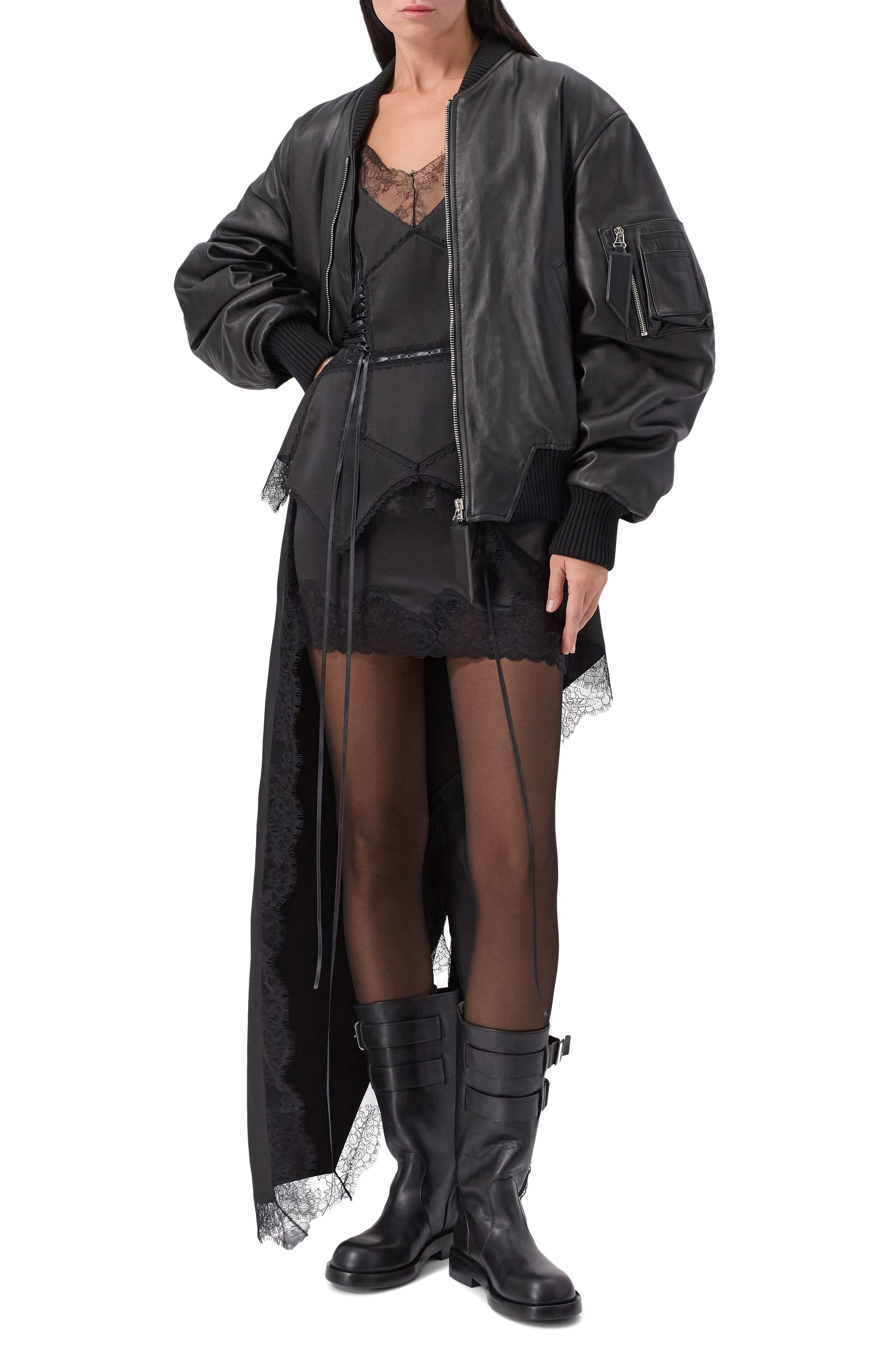 Атласная юбка DANIIL ANTSIFEROV черного цвета по цене 35000 руб., арт. DA_1905, фото 2 Атласная юбка DANIIL ANTSIFEROV, арт. DA_1905, фото 2