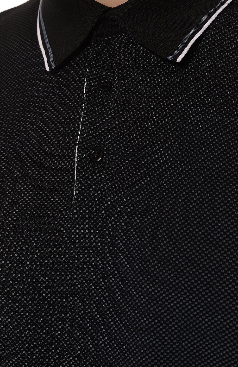 Поло из шелка и хлопка STEFANO RICCI темно-синего цвета по цене 108000 руб., арт. K818044P13/F23172, фото 5 Поло из шелка и хлопка STEFANO RICCI, арт. K818044P13/F23172, фото 5