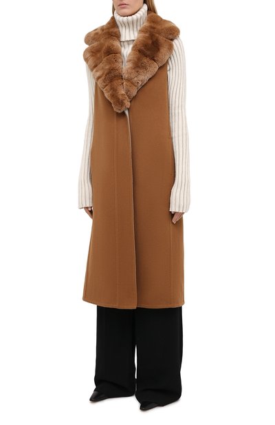 Жилет из шерсти викуньи и кашемира с воротником из меха шиншиллы LORO PIANA, арт. FAL4699/VVIC, фото 3