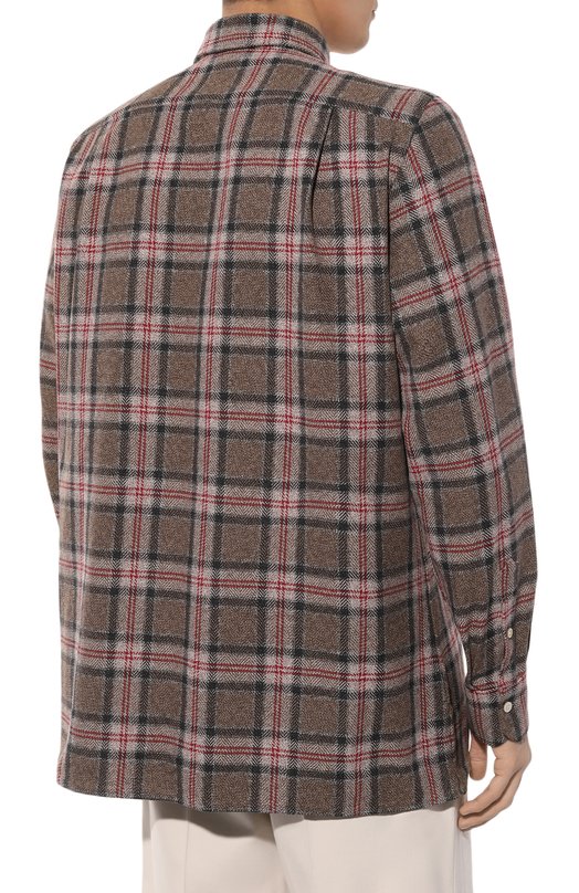 Хлопковая рубашка Kiton UCRRLH0861305 Коричневый  UCRRLH0861305 Фото 4