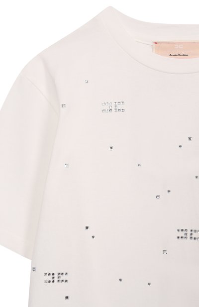 Хлопковая футболка ELISABETTA FRANCHI LA MIA BAMBINA, арт. EFTS2630/JE006_001, фото 3