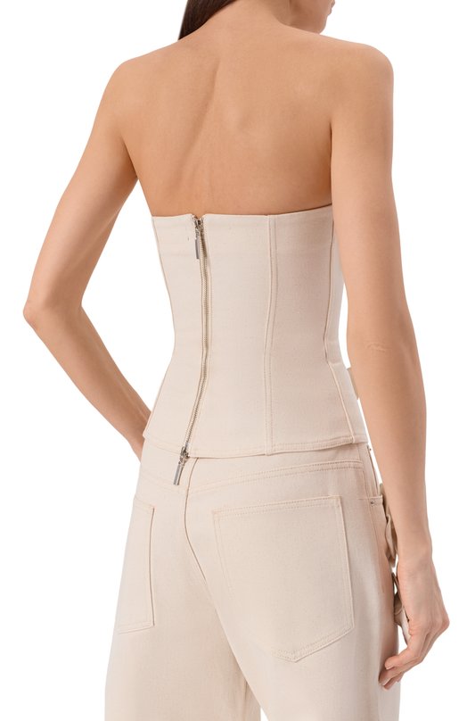 Джинсовый топ-корсет David Koma RE26DK89DT Кремовый  RE26DK89DT Фото 4