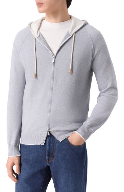 Кардиган из хлопка и кашемира GRAN SASSO серого цвета по цене 53550 руб., арт. 57190/23202, фото 3 Кардиган из хлопка и кашемира GRAN SASSO, арт. 57190/23202, фото 3