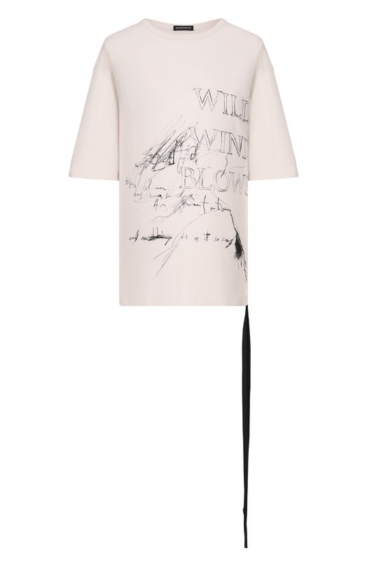 Хлопковая футболка Ann Demeulemeester B0013838/FA206 Кремовый B0013838/FA206