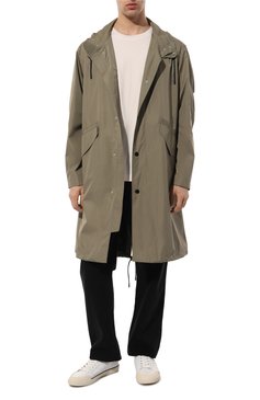 Мужская парка A.P.C. хаки цвета, арт. PSAII-M30192 | Фото 2 (Материал внешний: Синтетический материал; Рукава: Длинные; Длина (верхняя одежда): До колена; Кросс-КТ: парка; Стили: Милитари, Кэжуэл)