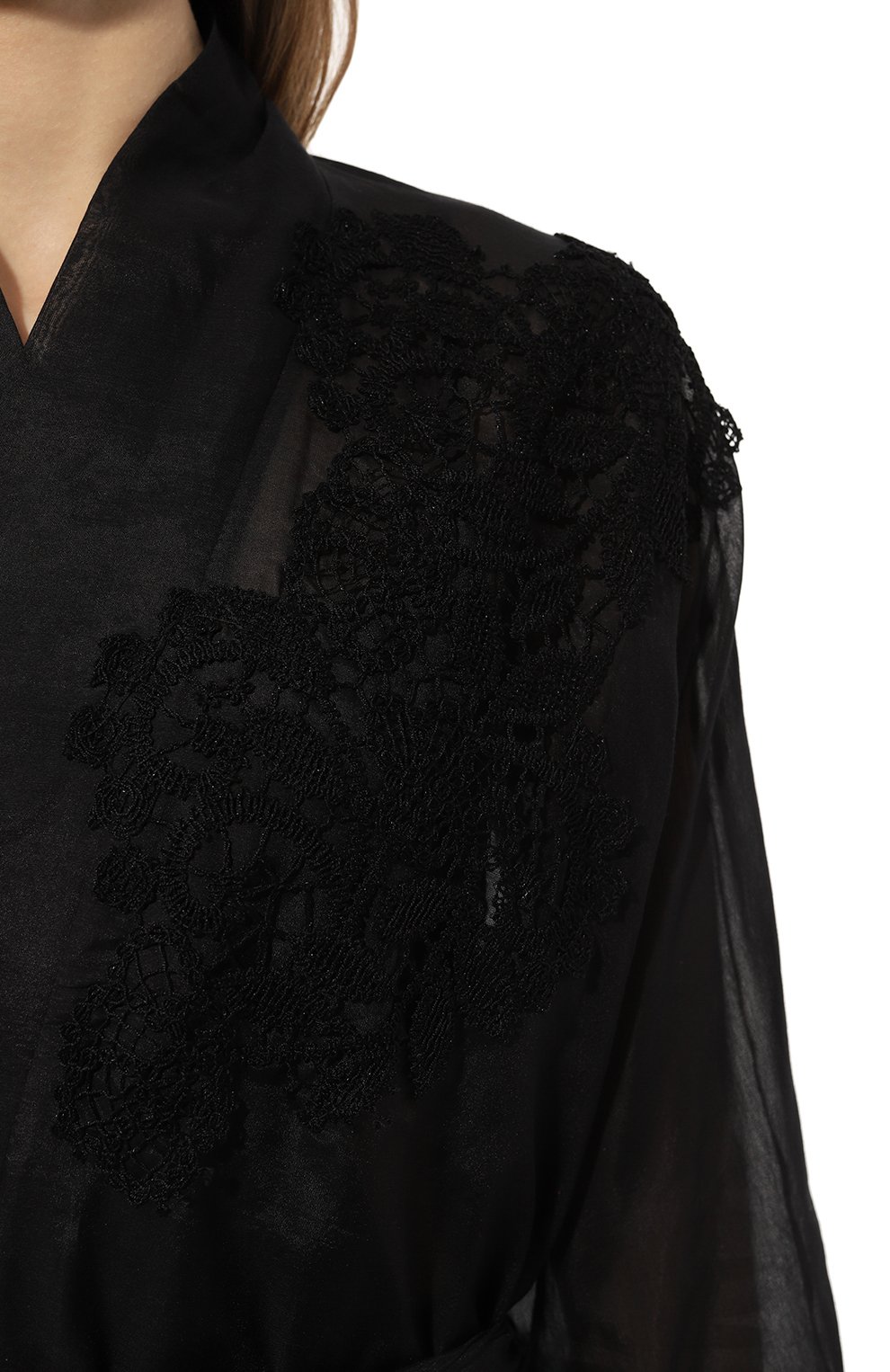 Туника из хлопка и шелка LILA EUGENIE черного цвета по цене 48050 руб., арт. 2402 MINI, фото 5 Туника из хлопка и шелка LILA EUGENIE, арт. 2402 MINI, фото 5