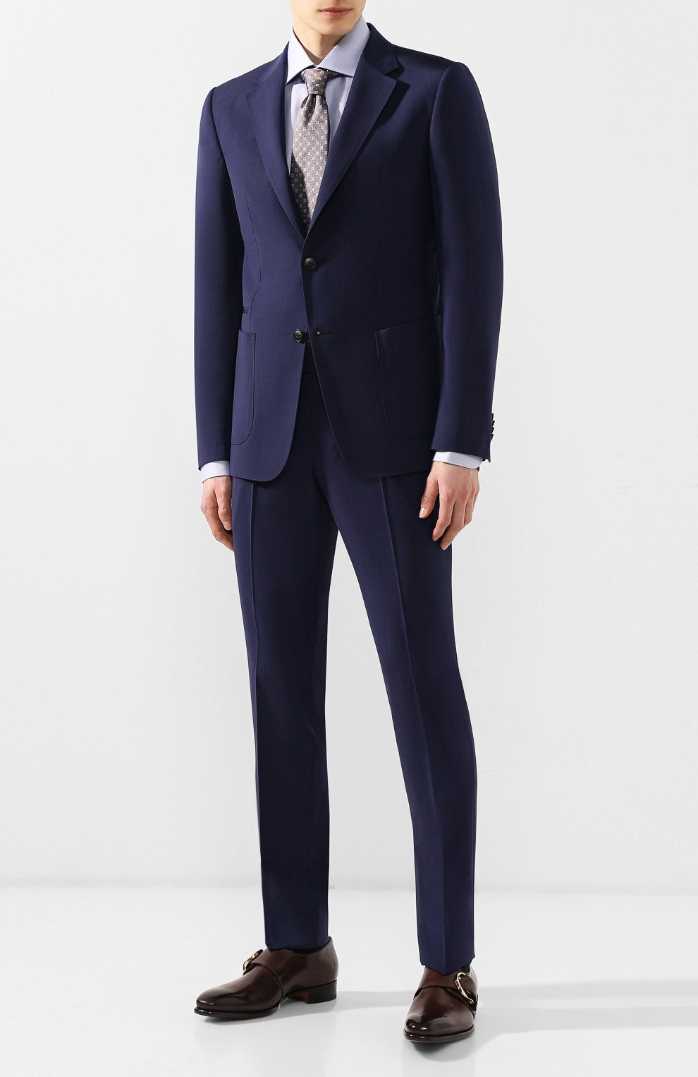 Кожаные монки SANTONI темно-коричневого цвета по цене 95400 руб., арт. MCLE16286BD1IVVDU35, фото 2 Кожаные монки SANTONI, арт. MCLE16286BD1IVVDU35, фото 2