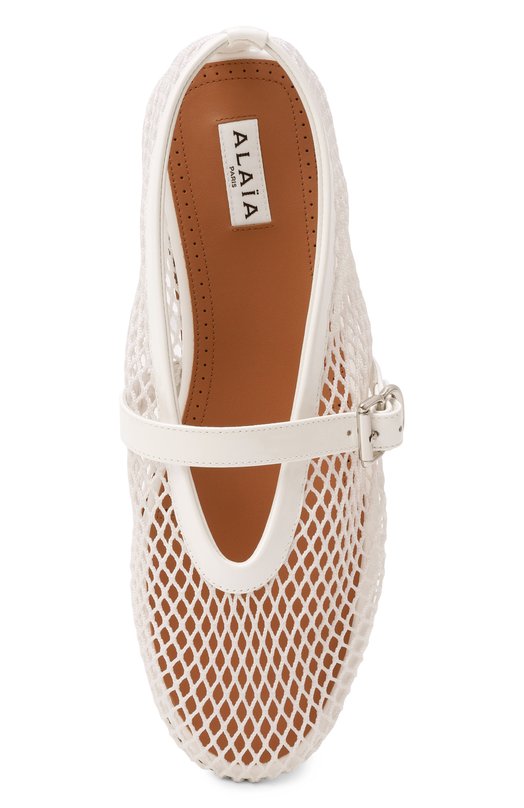 Текстильные балетки Alaia AA3A029TK007 Белый  AA3A029TK007 Фото 6