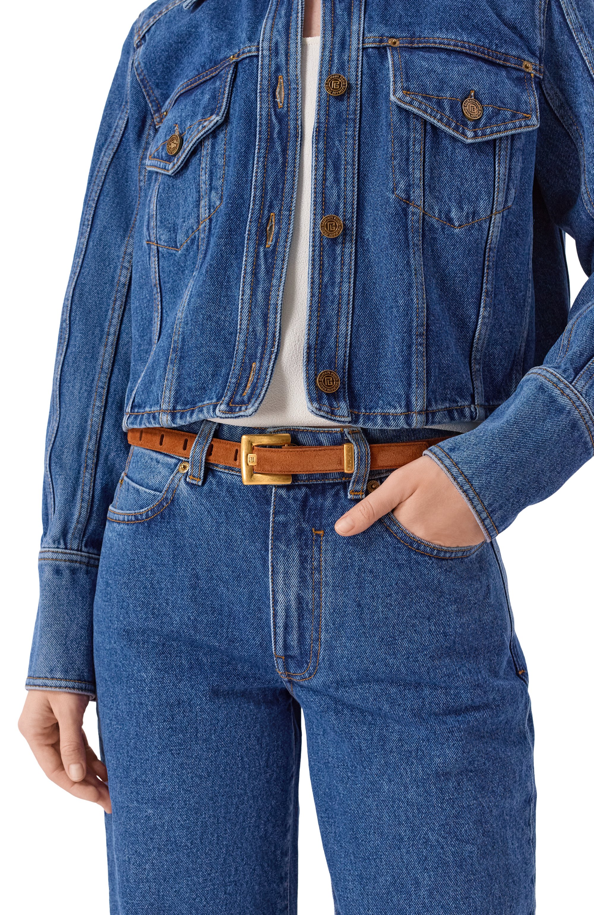 Замшевый ремень BALMAIN, арт. GN0WJ191/LSDD, фото 2