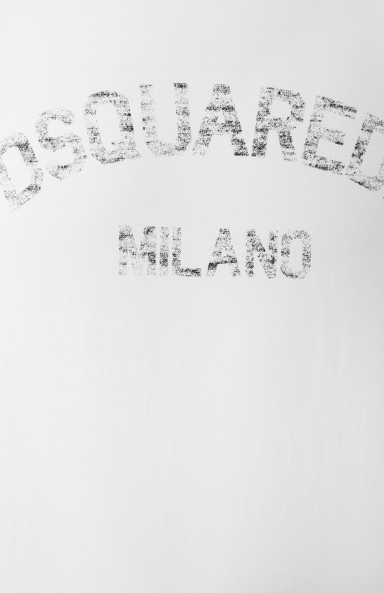 Мужская хлопковая футболка DSQUARED2 белого цвета, арт. S74GD1399/D20020 | Фото 6 (Рукава: 3/4; Длина (для топов): Стандартные; Драгоценные камни: Проставлено; Материал сплава: Проставлено; Стили: Кэжуэл; Принт: С принтом; Материал внешний: Хлопок; Мужское Кросс-КТ: Футболка-одежда; Кросс-КТ: Джерси)