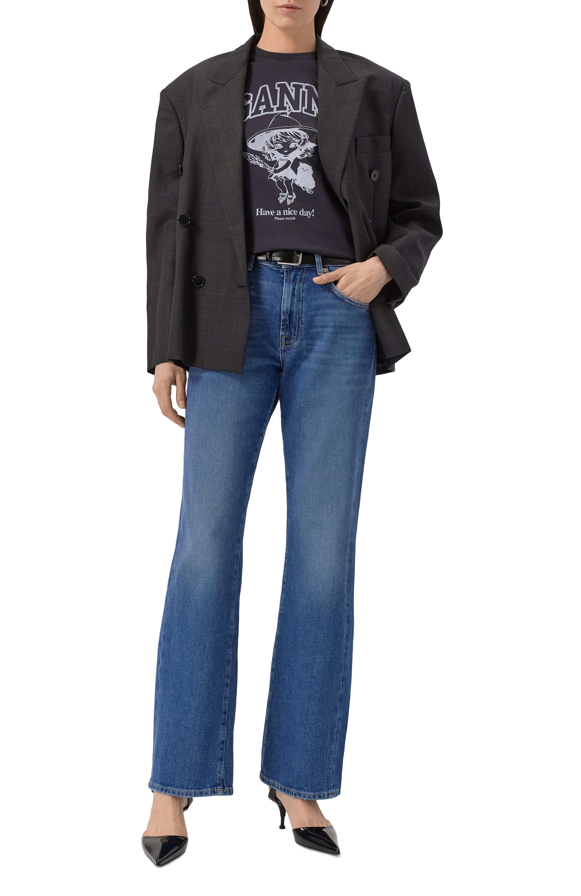 Хлопковая футболка GANNI, арт. T4138/252, фото 2