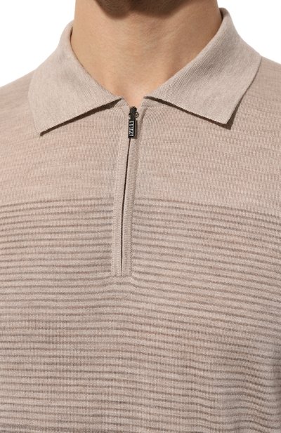 Поло из шерсти и шелка ZILLI бежевого цвета по цене 106500 руб., арт. KZP001M0230VZGS00, фото 5 Поло из шерсти и шелка ZILLI, арт. KZP001M0230VZGS00, фото 5