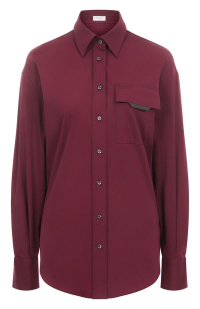 Женская хлопковая рубашка BRUNELLO CUCINELLI, арт. MP091MY516