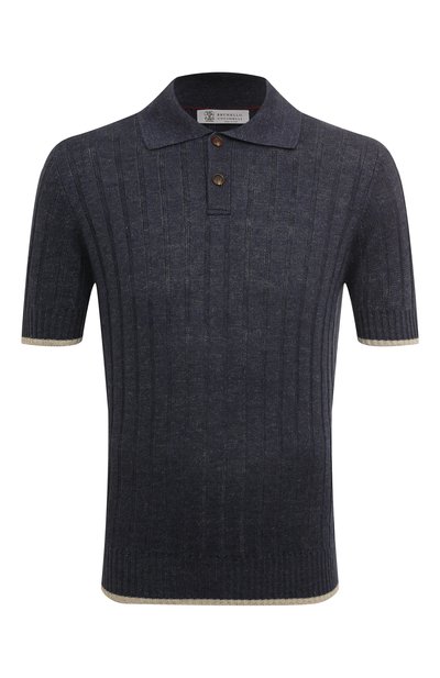Мужская поло изо льна и хлопка BRUNELLO CUCINELLI, арт. M2L70B2256