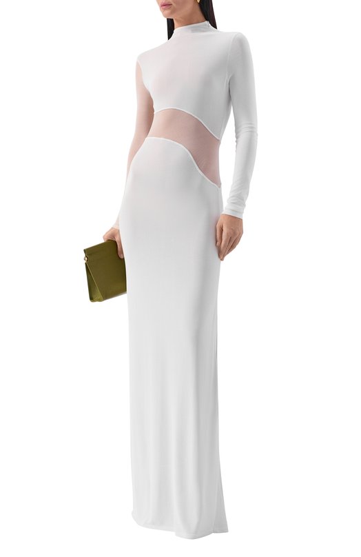 Платье из вискозы Alaia AA9R2801K061B Белый  AA9R2801K061B Фото 2