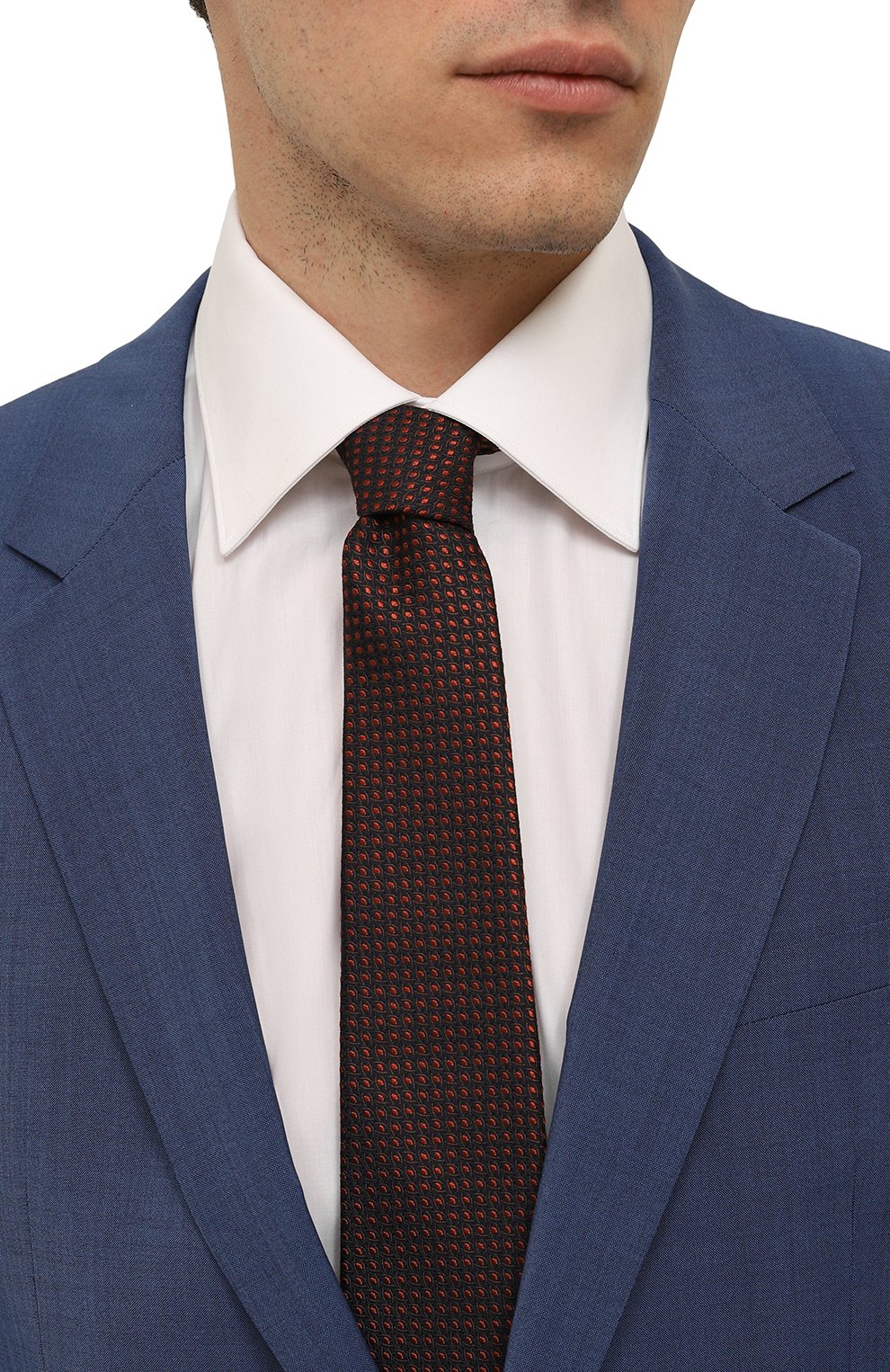 Галстук из шелка и шерсти KITON оранжевого цвета по цене 29500 руб., арт. UCRVKPC08H37, фото 2 Галстук из шелка и шерсти KITON, арт. UCRVKPC08H37, фото 2