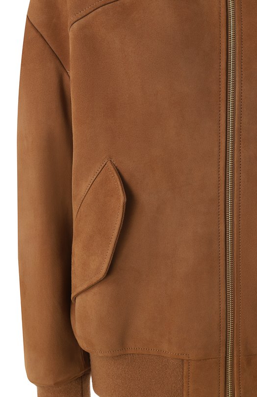 Замшевый бомбер MVST SUEDE LEATHER B0MBER Коричневый  SUEDE LEATHER B0MBER Фото 6