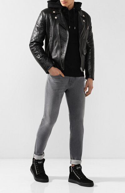 Замшевые кеды BALMAIN черного цвета по цене 81900 руб., арт. RM1C020/LCWE, фото 2 Замшевые кеды BALMAIN, арт. RM1C020/LCWE, фото 2