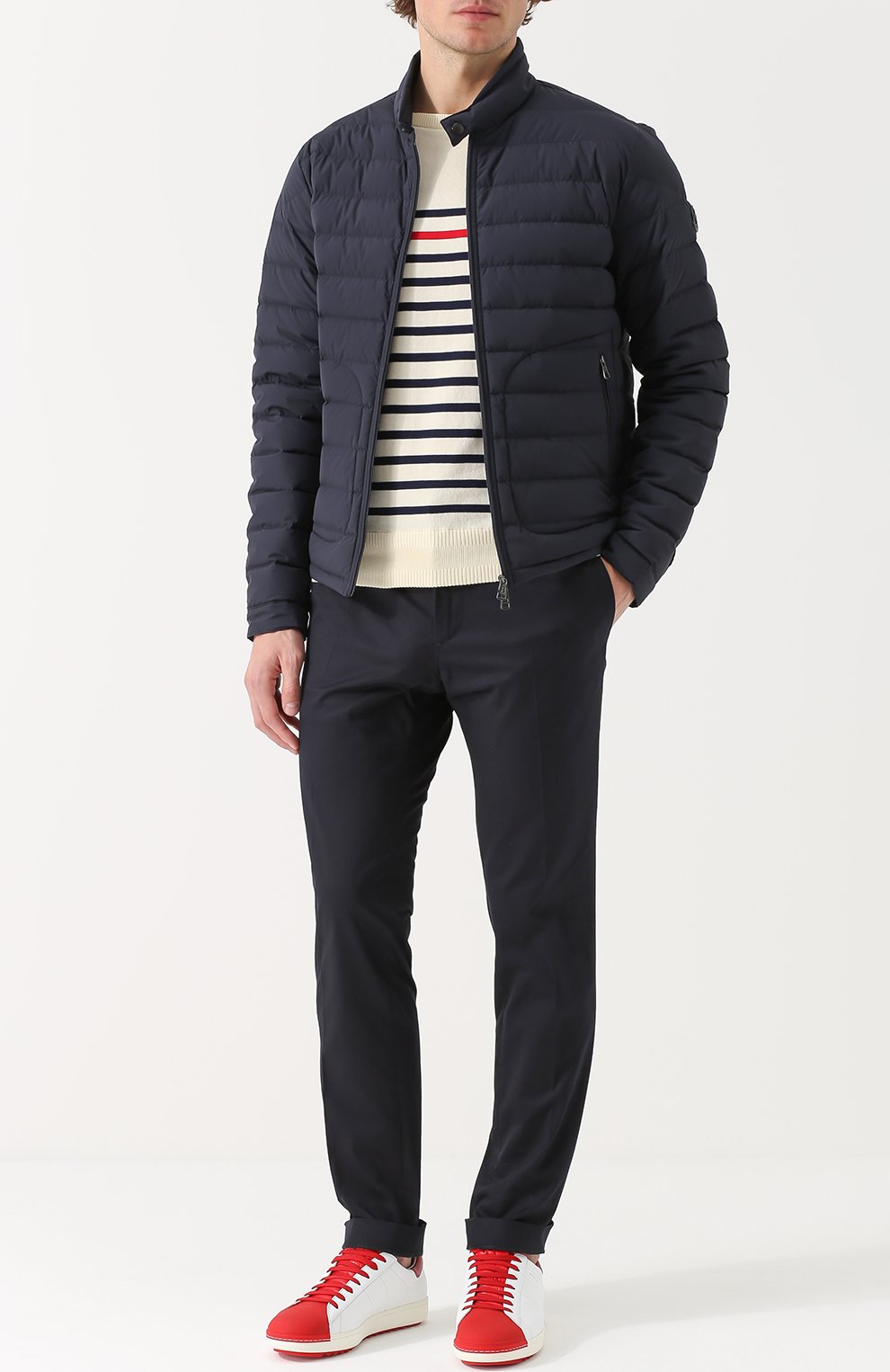 Стеганый пуховик на молнии с воротником-стойкой MONCLER, арт. C1-091-41989-95-53132, фото 2