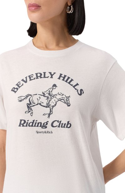 Хлопковая футболка SPORTY AND RICH, арт. T0089626255WH01, фото 5