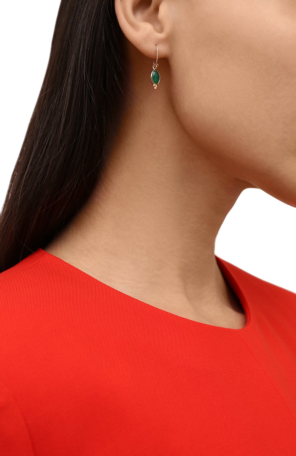 Серьги HANKA_IN зеленого цвета по цене 5940 руб., арт. AUR-CR-AGV, фото 2 Серьги HANKA_IN, арт. AUR-CR-AGV, фото 2