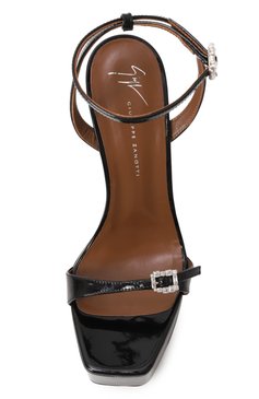 Женские лакированные босоножки himari GIUSEPPE ZANOTTI DESIGN черного цвета, арт. E500013 | Фото 6 (Материал внутренний: Натуральная кожа; Материал сплава: Проставлено; Материал внешний: Натуральная кожа; Каблук высота: Высокий; Подошва: Платформа; Драгоценные камни: Проставлено; Каблук тип: Устойчивый)