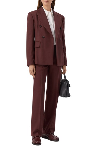 Шерстяные брюки BRUNELLO CUCINELLI бордового цвета по цене 237500 руб., арт. MP553P9325, фото 2 Шерстяные брюки BRUNELLO CUCINELLI, арт. MP553P9325, фото 2