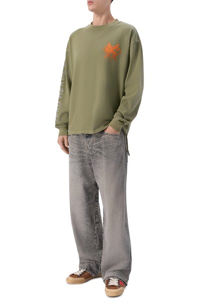 Хлопковый лонгслив KSUBI хаки цвета по цене 18600 руб., арт. MSP26TE029, фото 2 Хлопковый лонгслив KSUBI, арт. MSP26TE029, фото 2