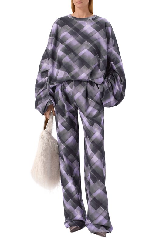 Хлопковые брюки Dries Van Noten 252-011142-2614 Сиреневый  252-011142-2614 Фото 2