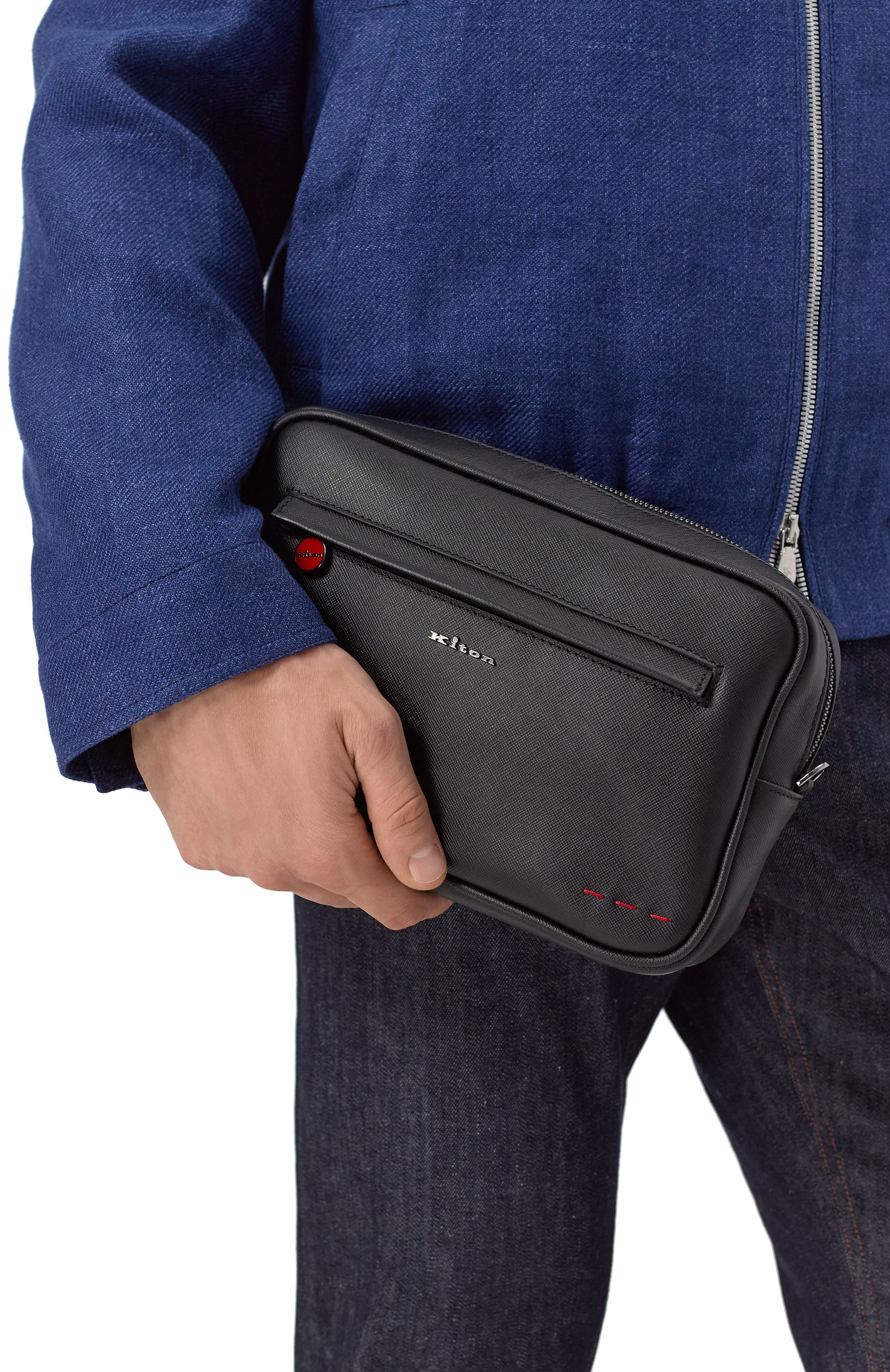 Борсетка KITON черного цвета по цене 107000 руб., арт. UBA0011N0122808, фото 2 Борсетка KITON, арт. UBA0011N0122808, фото 2