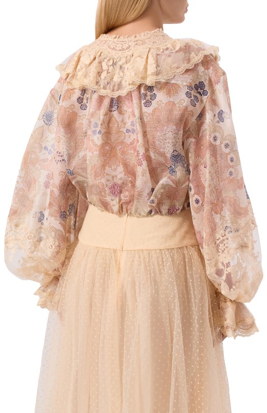 Блузка изо льна и шелка Zimmermann 7117TC261 Кремовый  7117TC261 Фото 4