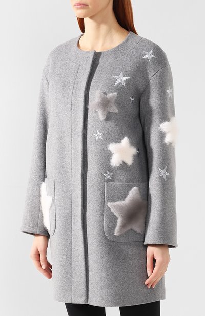Пальто из смеси шерсти и кашемира SEVEN LAB, арт. CFW17-007grey, фото 3