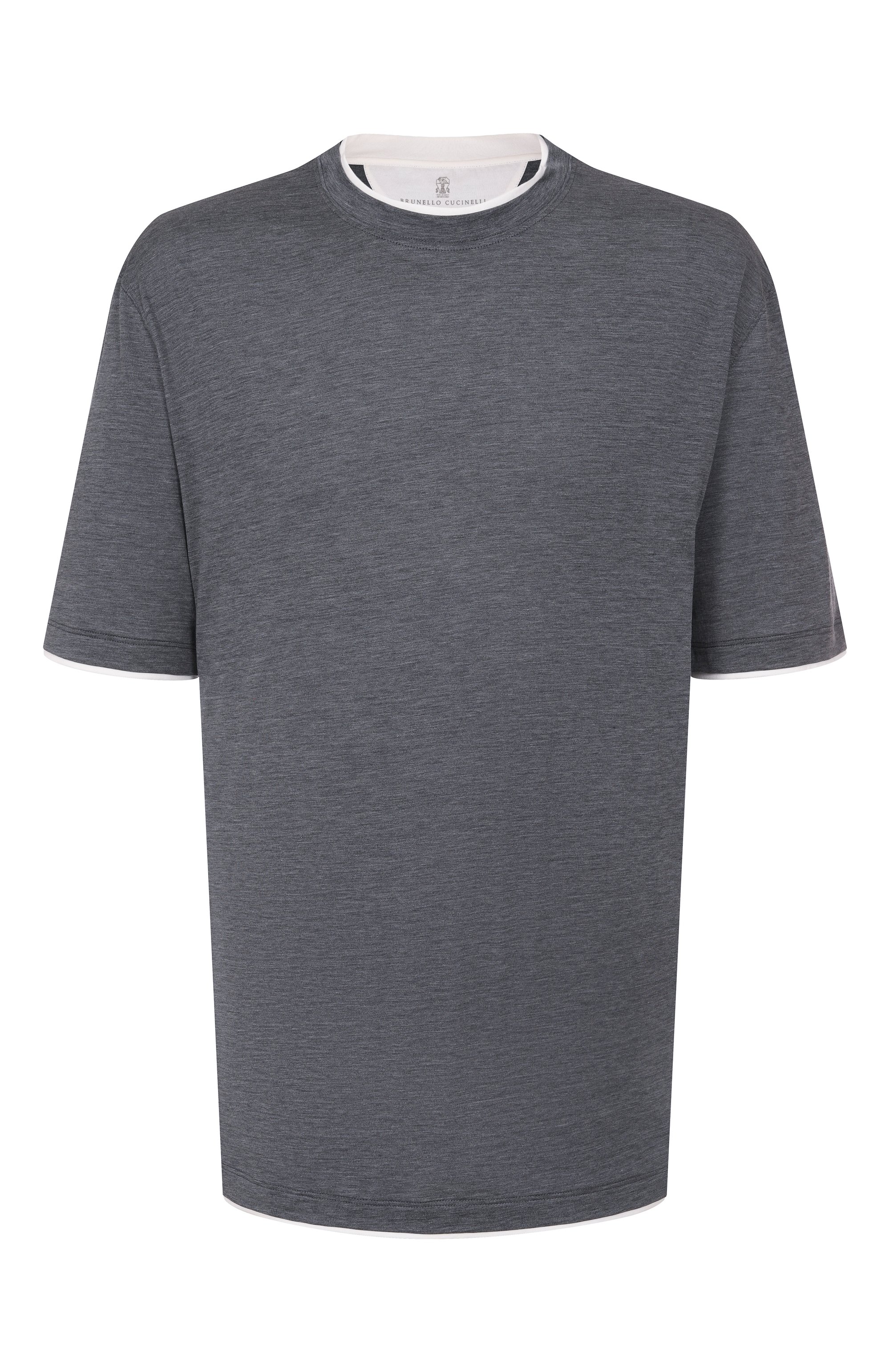 Футболка из шелка и хлопка BRUNELLO CUCINELLI, арт. MD8217427, фото 1
