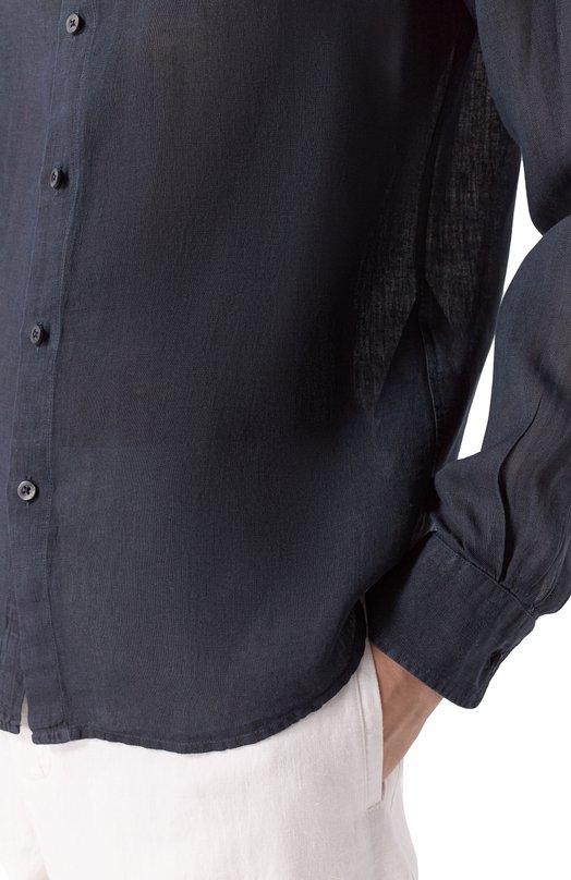 Льняная рубашка 120% Lino 33ALIM1PKA/0115/000 Синий  33ALIM1PKA/0115/000 Фото 5