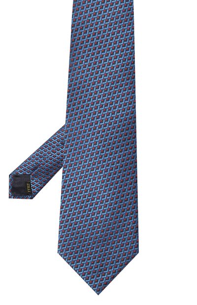 Шелковый галстук ZILLI синего цвета по цене 32350 руб., арт. 55009, фото 3 Шелковый галстук ZILLI, арт. 55009, фото 3