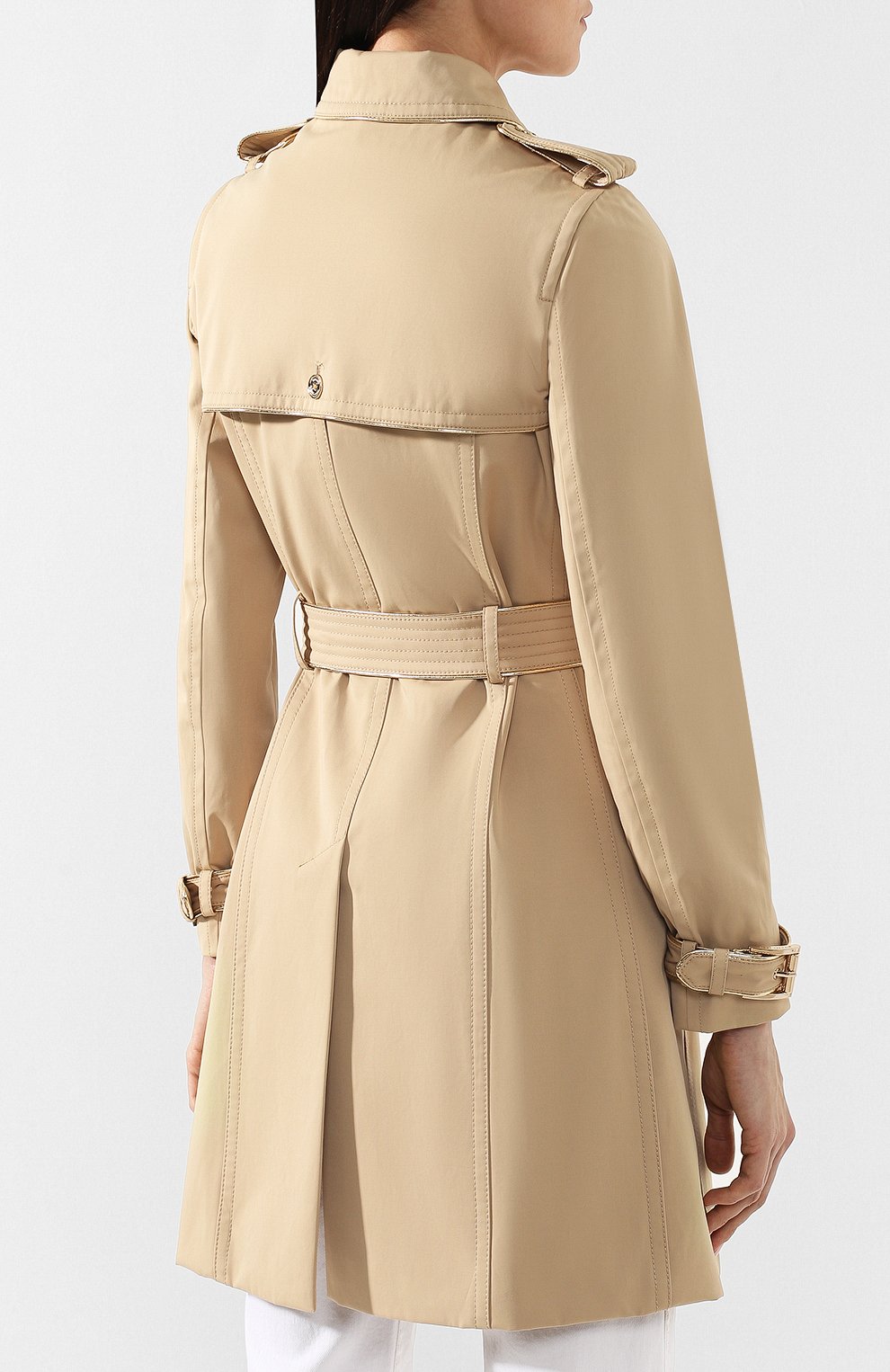 Тренч с поясом MICHAEL MICHAEL KORS бежевого цвета по цене 33050 руб., арт. MH82HXLX36, фото 4 Тренч с поясом MICHAEL MICHAEL KORS, арт. MH82HXLX36, фото 4