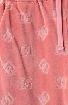 Детские велюровые брюки DOLCE & GABBANA темно-розового цвета, арт. L5JPF8/FJ7DL/2-6 | Фото 3 (Материал сплава: Проставлено; Нос: Не проставлено; Случай: Повседневный; Материал внешний: Хлопок; Ростовка одежда: 4 года | 104 см, 6 лет | 116 см, 2 года | 92 см, 5 лет | 110 см, 3 года | 98 см)
