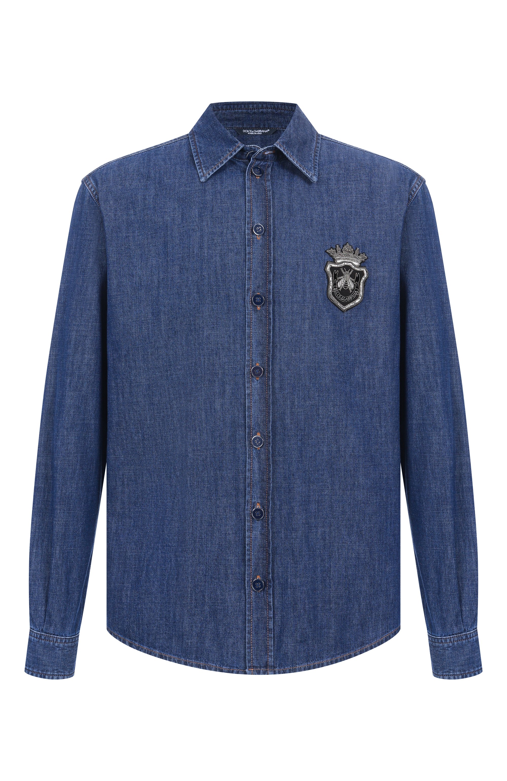 Джинсовая рубашка DOLCE & GABBANA синего цвета по цене 145500 руб., арт. G5M02Z/G8MF5, фото 1 Джинсовая рубашка DOLCE & GABBANA, арт. G5M02Z/G8MF5, фото 1