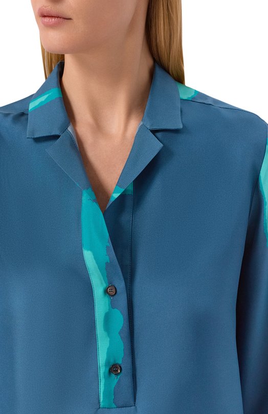 Шелковая блузка Kiton D51411K0999G02 Синий  D51411K0999G02 Фото 5